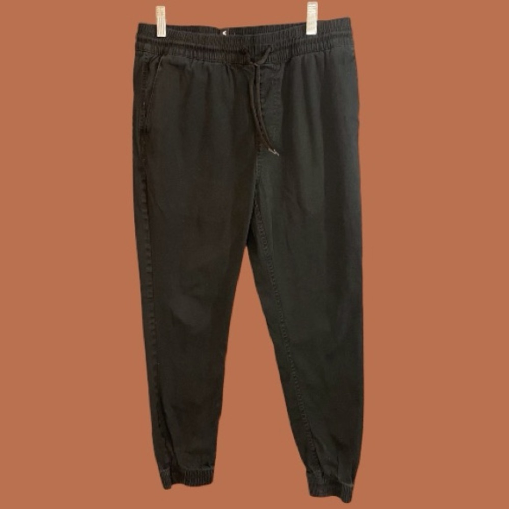 Vision Men’s Black Drawstring Tapered Cargo Pants Size M
